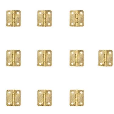 Imagem de Mini dobradiças de metal dobradiças de porta retrô dobradiça com parafusos dobradiças para móveis, ferramentas de artesanato faça você mesmo, 10 peças (24 x 18 mm x 0,7 mm)