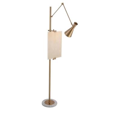 Imagem de Luminária Abajur de Chão Quadro Dourado 170cm 1E14 DS8231 Delis