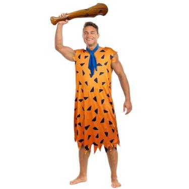 Imagem de FINASKASU Fantasia de Halloween masculina clássica de homem das cavernas cosplay fantasia engraçada simples pré-histórica (laranja, 2GG)