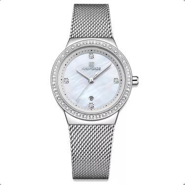 Imagem de Relógio Naviforce 5005 Feminino Analógico Com Data prata