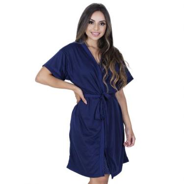 Imagem de Robe Feminino Liso De Malha Roupão Roby Robie Hobe Comportado - DNG Mo