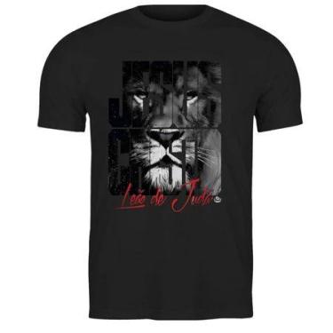 Imagem de Camiseta Unissex Estampa Leão De Judá Jesus Camisa Gospel Evangélica -