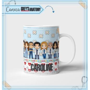 Imagem de caneca greys anatomy com nome - Sublimy arts 