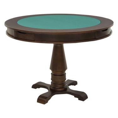 Imagem de Mesa de Jogos Carteado Victoria 4 Lugares Tampo Reversível Gavetas e Porta Copos Imbuia - Gran Belo