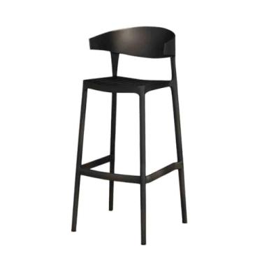 Imagem de hezhuhe2258 Bancos de bar para uso doméstico, empilhável, café, restaurante, encosto alto, moderno, simples (preto)