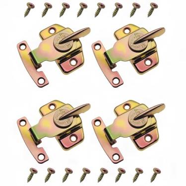Imagem de Pacote com 4 cadeados de mesa de jantar resistentes para mesa alinhar-N-Lock conector de fivela de folha com parafusos para mesas de extensão/estações de trabalho de computador e conferência [FDXGYH, zinco colorido]