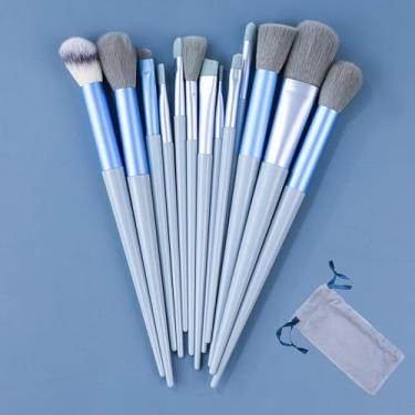 Imagem de Conjunto de pincéis de maquiagem de 13 peças, pincéis cosméticos de cerdas macias com bolsa, kit de pincéis de beleza profissional para rosto, base e contorno