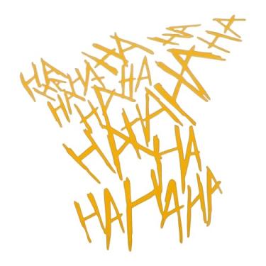 Imagem de Generic Decalque refletivo para para-choque amarelo quadrado padrão Hahaha adesivo refletivo para carro decoração personalizada corpo ou porta do veículo