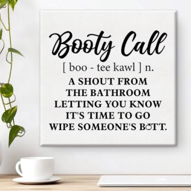 Imagem de Pôster emoldurado engraçado para banheiro com impressão de arte de parede de banheiro rústico infantil 20 x 20 cm
