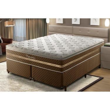 Imagem de Cama Box Queen Umaflex Capuccino Molas Ensacadas Marrom/Branco