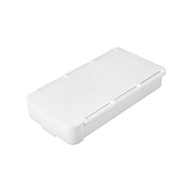 Imagem de KHZSPP Organizador de gaveta autoadesivo embaixo da mesa, sem perfuração, fácil de instalar, bandeja de lápis deslizante escondida para mesa, aplique no escritório, casa, escola, cozinha (branco)