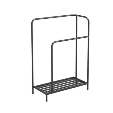 Imagem de porta-toalhas Toalheiro de chão, rack armazenamento para banheiro doméstico, leve, luxuoso, para, sem perfuração(Preto)