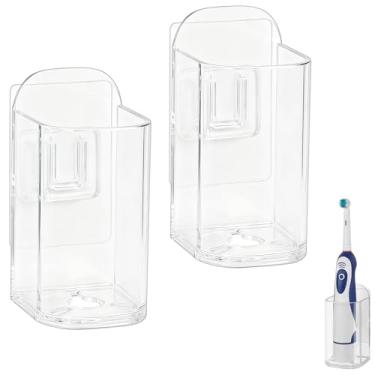 Imagem de Linkidea Suporte de parede para escova de dentes elétrica para chuveiro, gancho de escova elétrica de plástico, organizador autoadesivo compatível com Oral-B série iO, Philip Sonicare ProtectiveClean