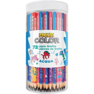 Imagem de Lápis Preto Redondo Multicolor Grafite Acqua Pote com 72 Unidades - FA
