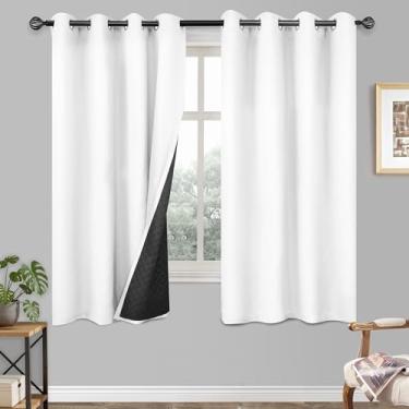 Imagem de DriftAway Cortinas blackout de linho texturizadas com isolamento térmico à prova de som com forro térmico acolchoado para bloqueio de frio e calor, redução de ruído e sono diurno, 1 peça 132 cm por