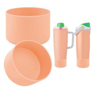 Imagem de BKBY 2 peças de bota de silicone compatíveis com garrafas e copos FreeSip Sway Owala de 850 g e 1,134 g, capa protetora antiderrapante para copo Freesip Sway (Peachy Keen)