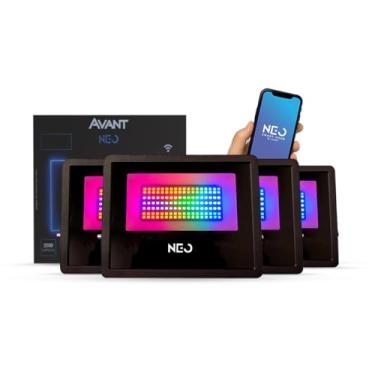Imagem de Avant Neo Kit 4 Refletores LED Smart Wi-Fi 50W RGB Colorido Bivolt, 3500 Lúmens, Uso Externo, Compatível com Alexa, Google Home e Tuya