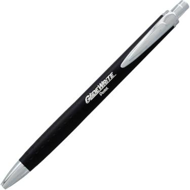 Imagem de Pentel Caneta esferográfica executiva GlideWrite (1,0 mm), linha média, barril de metal preto, tinta preta (BX970ABP)