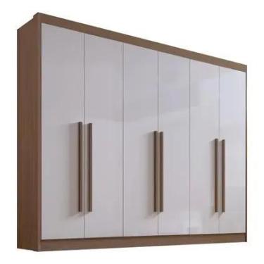 Imagem de Guardaroupa Casal Ddoro Athos Castanho Off White 6 Portas DDoro Móveis