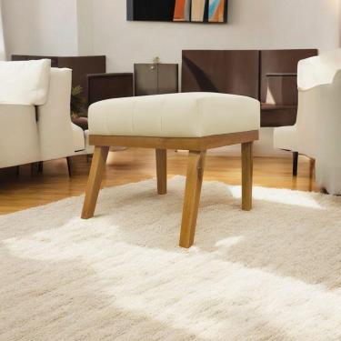 Imagem de Puff Decorativo Retangular Firenze - Bege Corino