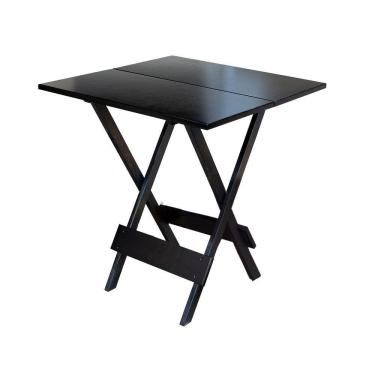 Imagem de Mesa Dobrável Quadrada Em Madeira Padrão 70X70 - Marrom - Marrom