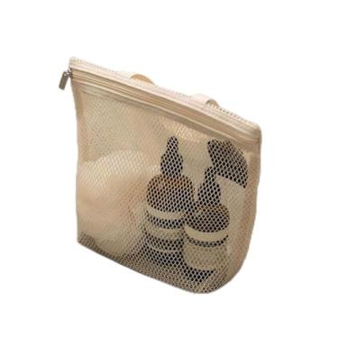 Imagem de 1 bolsa de banho de malha leve, bolsa de maquiagem para viagem, bolsa de higiene pessoal leve de grande capacidade, organizador portátil de vaso sanitário e banheiro