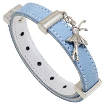 Imagem de GRANADO ACESSÓRIOS, Pulseira de Couro Azul Bebê BAILARINA com Fecho STRAP PLUG Ajustável - AM