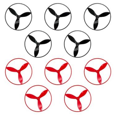 Imagem de 10PCS Plastic 3-Blade Propeller with Protect Ring for DIY Electric Fan Windmill Propeller Parts (2x70mm Mix Color Narrow Propeller)