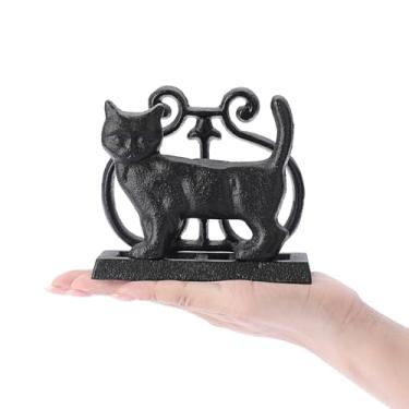 Imagem de Porta-guardanapos de metal vintage de ferro fundido resistente para cozinha, restaurante, casa, estilo 2 (formato de gato)