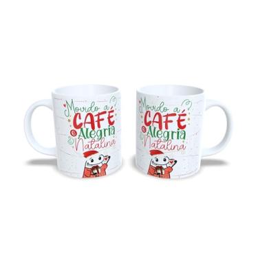 Imagem de Caneca de Cerâmica Natalina, 325ml, Gente Que Ama Panettone, Decorativa com Ilustração de Neve, Branca (13)