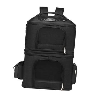 Imagem de Generic Mochila para transporte de gatos Mochila para animais de estimação Mochila para transporte de cães leve e macia para caminhadas Viagens ao veterinário, Preto