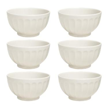 Imagem de Tigela de Porcelana，Kit Cumbuca Canelada Tigela Porcelana Branca 310ml Caldos & Sopas Petiscos Sobremesas