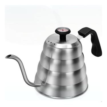 Imagem de Chaleira Bico de Ganso com Termômetro Barista para Café Coado Pour Over, Bule Inox Profissional Gooseneck 1,2 Litros INOX