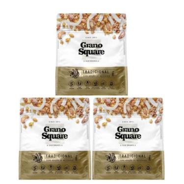 Imagem de Kit 3 Granola Zero Açúcar Premium Tradicional GranoSquare 200g Vegana,