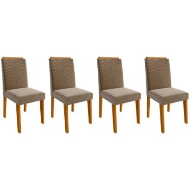 Imagem de Cadeira Sala de Jantar Clarice Kit 4 Un Nature/Joli - Cimol