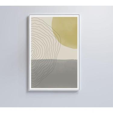 Imagem de Quadro Abstrato Circulo, Linhas E Retângulo 60x40 Cm