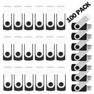 Imagem de Unidades flash EASTBULL 128 MB USB 2.0, pacote 100, pretas