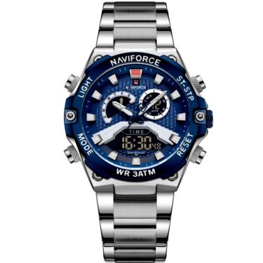 Imagem de Relógio de Pulso Quartzo Masculino Dupla Exibição Digital Casual Esportivo