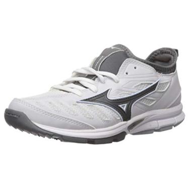 Imagem de Mizuno Tênis feminino Players Trainer 2 Fastpitch Softball Turf, Branco/Cinza, 11