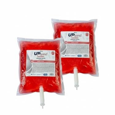 Imagem de Kit 2 Sabonetes Líquidos Glicerinados 800ml Romã e Maçã com Válvula para Dispenser UPPRO