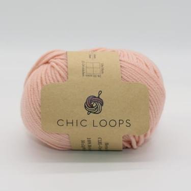 Imagem de Chic Loops Fio grosso de tricô, 100% lã de merino, 100 metros, macio, quente e amigo da pele, para tricô à mão, crochê, suéteres, cachecóis, chapéus (rosa cereja)