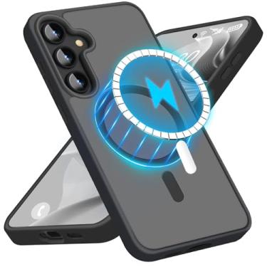 Imagem de Joyinteng Capa de telefone para Samsung Galaxy A15 5G/4G, capa magnética mais forte atualizada para MagSafe, sem impressões digitais/arranhões translúcida PC traseiro TPU bumper capa fina resistente