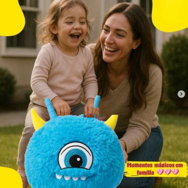 Imagem de Brinquedo Bola De Pelúcia Inflável Azul Com Bomba Fofa