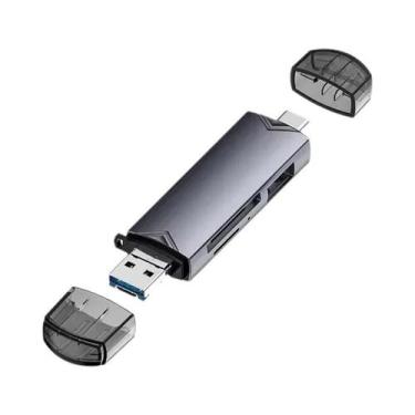 Imagem de Leitor De Cartão Multifuncional USB 3.0 6 Em 1 Tipo C Micro USB TF SD 