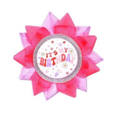 Imagem de DOPENSPI Broche Its My Birthday 10 cm It's My Birthday Button Happy Birthdays Broche Aniversários Crachá de Folha de Flandres HappyBirthdays para mulheres, meninas, aniversários, decorações de festa