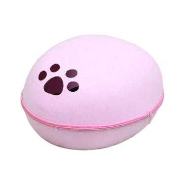 Imagem de Fenteer Cama de feltro para gatos, tipo caverna, esconderijo, suprimentos para animais de estimação, abrigo respirável, tenda para gatos, caverna para, Rosa