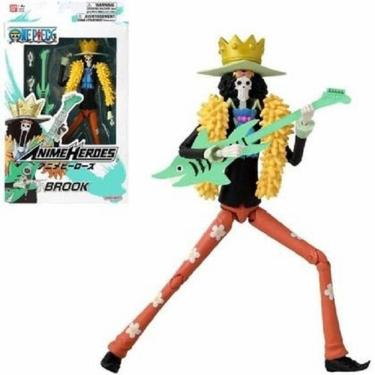 Imagem de One Piece Anime Heroes Boneco Deluxe 16 cm Articulado Brook – Bandai/Sunny