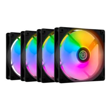 Imagem de Kit 4 Fans TGT Striker Rainbow 120mm - TGT-STK4-BLRBW
