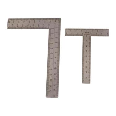 Imagem de MotiveTech Régua profissional em aço inoxidável, formato T (2 unidades), para desenho técnico e marcenaria, engenharia e arquitetura.