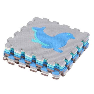 Imagem de AYNEFY Tapete de Brincar Não Tóxico para Crianças, Ladrilhos de Quebra-cabeça Interligados Com Padrão de Animais Marinhos de Espuma Eva, Tapete de bebê Grosso para Exercícios de Brincadeira, Ideal